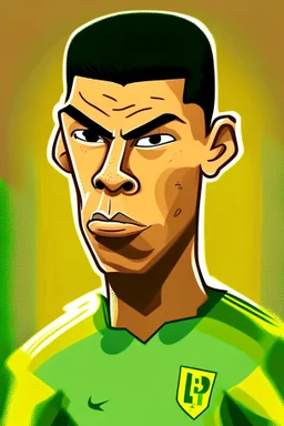 Ronaldo Brazilian soccer player ,cartoon 2d