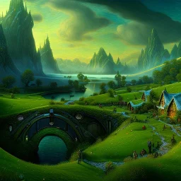 Epic Drawing of scenery of The Hobbit estilo Van Gogh 4k