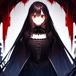 portrait anime vampire, long hair, red eyes, noble black robe, Blood, Gothic, skulls, hyper detailed, intricately detailed, looking at viewer, arms behind back pose, gothic, skulls, ambiguous lines image, flat dimensional style, flat lines, rough drawing --ar 2:3