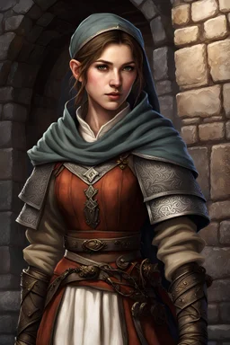 medieval, fantasy, adventurer, clothing, garment, female, dungeon and dragons, realism