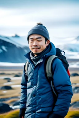 a man from tourist from Taiwan. Traveling in iceland