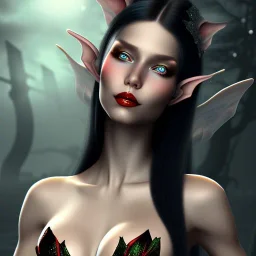 black long hair lady elf bra on Mars