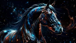 Powerfull Horse ,Cosmic Background, 8K High Quality,