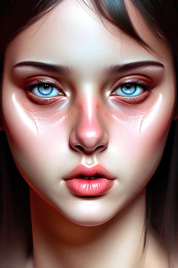 Woman beautiful highres digital painting hot detailed face curvy