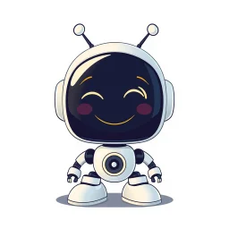 AI LOGO Robot simple, winking face happy
