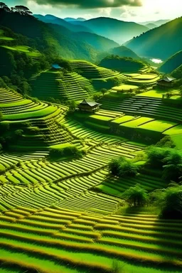 make the rice terraces beautiful, magical, vintage