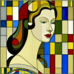 a beautiful woman by Piet Mondrian