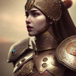 portrait of a warrior with ottoman beautiful girl themed armour, extremely detailed, UHD, 8k,The close-up camera effect,sharp focus, perfect position,hyperphotorealistic, unreal engine 5, octane render