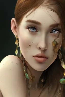 Jeune femme fine, cheveux roux raides, petit nez, yeux vert foncé, lèvres fines, traits fins, ultra réaliste, 4k.