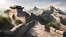 Realistic image of the Great Wall of China