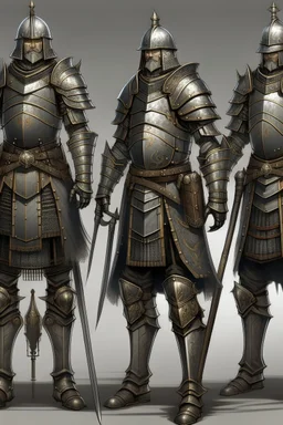 army of distopian victorian soldiers armors fantasy