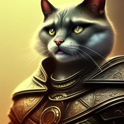 Character design, anthropomorphic cat dressed as a Shaolin, dark, evil, furious, epic, intricate details, finely detailed armor, silver, golden