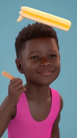 Black child enjoying popsicle