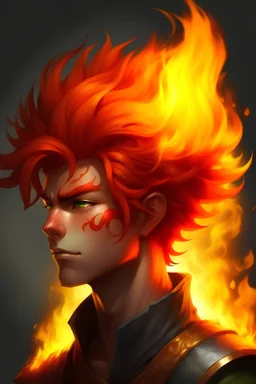 Male fire hair trickster