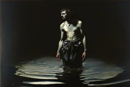 man standing in deep water by Caravaggio