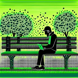 Processing of personal data The figure of a person sitting on a park bench, thinking about complex issues.