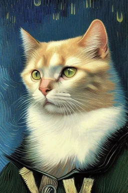 Portrait of a cat by Van Gogh