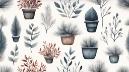 Hand painted winter plants.
