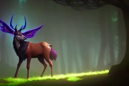 Mystical fantasy stag in the forest