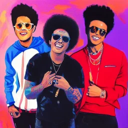 Painting of Bruno mars and Anderson paak