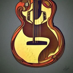 guitar art nouveau