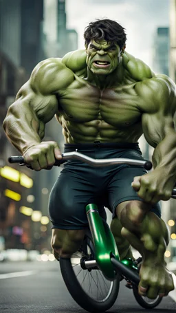 Hulk riding bicycle 9K image HD