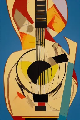 picasso gitaar schilderrij abstract cubisme