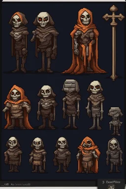 pixel undead soul sprite for pixel game in the medieval style side idle animation. hyper-detailed. --ar 9:16