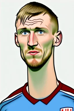 Tomas Soucek Czech football player ,cartoon 2d