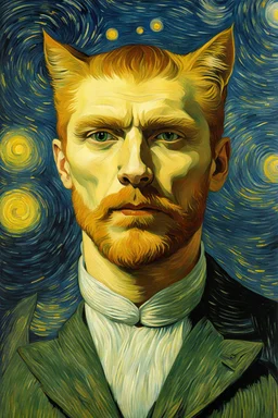 Portrait of a catman by Van Gogh