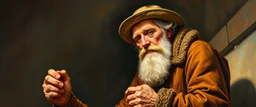 master oil painting by Rembrandt, klondyke gold digger