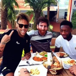Neymar, Messi e Pelé almoçando em Minas Gerais