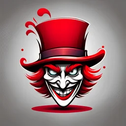 a red hat clipart style logo that looks like the mad hatters hat