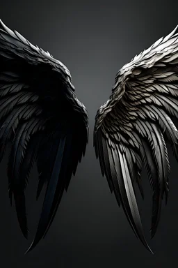 an angel wing on the left and a demon wing on the right