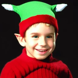 Green Arthur Fonzarelli, elf hat, fonz, older, fonzie, north pole snow