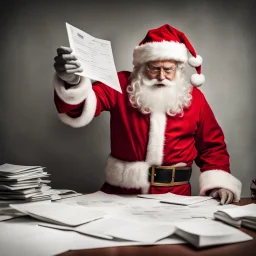 Santa Claus being audited by the Internal Revenue Service