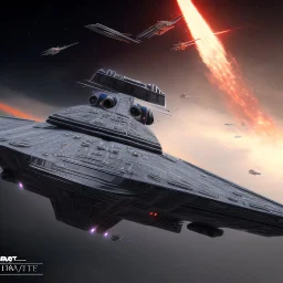 Imperial star destroyer, sci first concept art, star wars space battle,