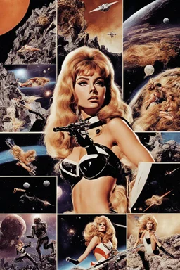 Barbarella in her iconic scenes