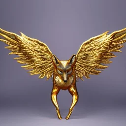 Gold Fox with five tails and wings