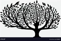 Vector tree illustration white background cut