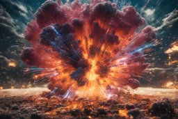 Atomic explosion, made of jelly, ULTRA REALISTIC, details, intricate detail, professional lighting, film lighting, 35mm, anamorphic, lightroom, cinematography, bokeh, lens flare, film grain, hdr10, 8k, Roger Deakins, incredibly detailed, reflect, sharpen