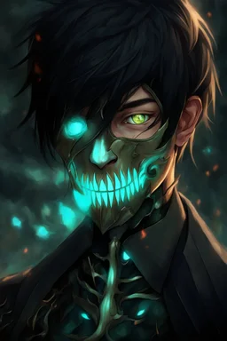 fantasy art, young male, elf, noble, mask, pale skin color