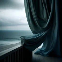 A curtain in the wind