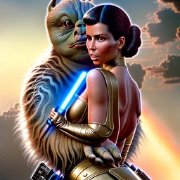 A film still of kim kardashian as princess leigha cuddling jabba the hut in star wars, highly detailed, digital painting, artstation, concept art, sharp focus, illustration, cinematic lighting, art by artgerm and greg rutkowski and alphonse mucha diffuse lighting, fantasy, intricate, elegant, highly detailed, lifelike, photorealistic, digital painting, artstation, illustration, concept art, smooth, sharp focus, art by John Collier and Albert Aublet and Krenz Cushart and Artem Demura and Alphonse