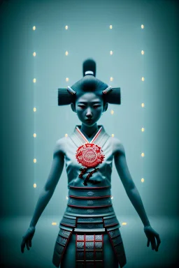 Photo Studio portrait, Asian woman samurai, yakuza body tattoos :: symmetry photography, cyberpunk style :: latex dress, japanese traditional ornaments, red, white, black, led wires, glow eyes, cinematic, Ultra realistic, dark scene, soft color, highly detailed, unreal engine 5, RTX, ultra detail, 3d, finely drawn, high definition.