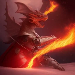 smooth hyper realistic, beautiful Japanese android knight battle with burning lava dragon, pale colors, dark cosmos background, extremely sharp detail, finely tuned detail, ultra high definition, 8 k, unreal engine 5, ultra sharp focus, accurate sword wings, positive smile, lot of details, fit within portrait, Ambiance winter, perfect composition, by CHIHO AOSHIMA