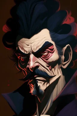 A portrait of a bizzare villain from One Piece anime, Caravaggio style