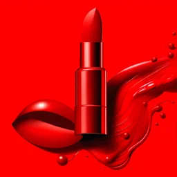 Create picture lipstick red colour and colour background