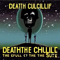 death cult at the edge of the universe in surrealistic style