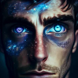 A man with galaxy eyes